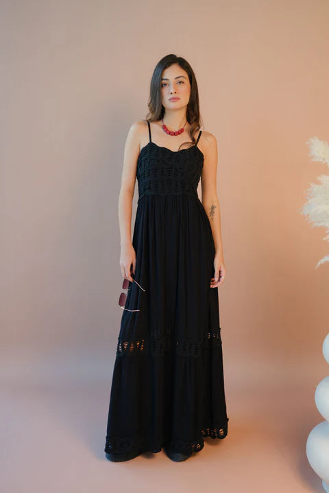 The Glamoraa Nira Moonlit Lace Dress