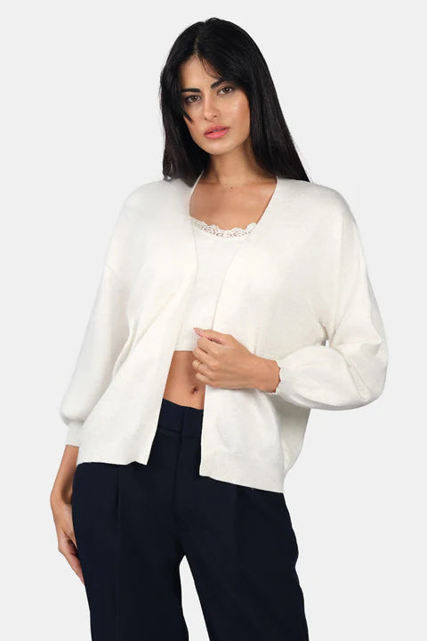 The Glamoraa Lolo Viscose Lurex Knit Set – Strappy Cami & Cardigan