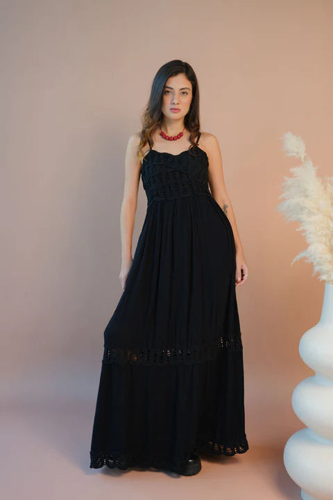 The Glamoraa Nira Moonlit Lace Dress