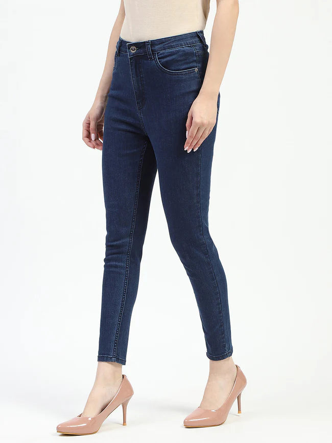 Buy Punajbi Kudi The Essential Solid Cotton Skinny Blue Jeans Online